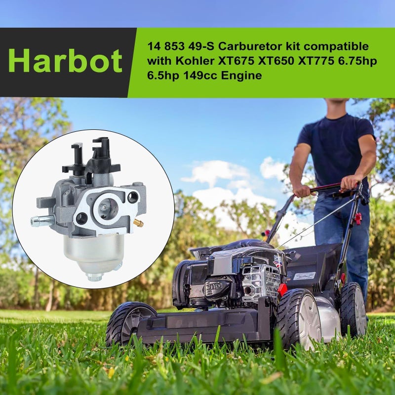 Harbot 14-853-49-S Carburetor for Kohler Courage XT675 XT650 XT6 XT7 XT173 XT149 Engine Parts Toro 20371 6.75 149CC 14 853 21-S 36-S 43-S 59-S - Image 2